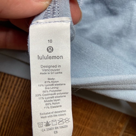 Women's light blue/gray Sports Bra - Picture 3 of 3